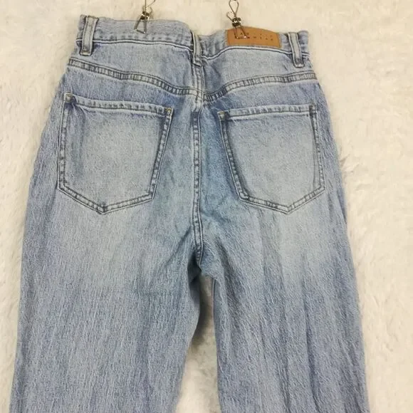 Pacsun Womens Jeans Boot Cut High Rise Denim Light Wash Stretch Unhemmed 26 - Picture 4 of 12